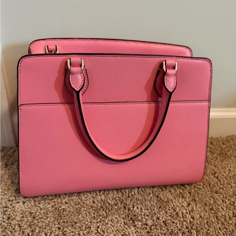 Kate Spade Madison Medium Satchel Blossom Pink Saffiano Leather Crossbody